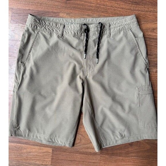 Oneill Crossover Shorts Mens 36 Beige Khaki Chino‎ Hybrid Elastic Waist - Picture 1 of 7